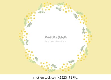 Mimosa flower vector illustration frame