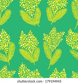 mimosa green seamless pattern