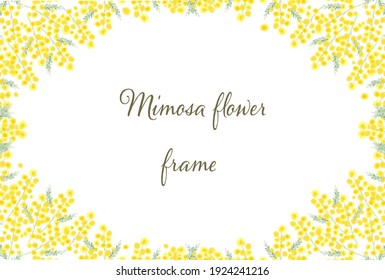 Mimosa motif frame, wallpaper illustration 