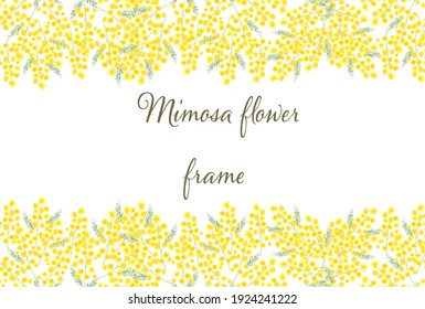 Mimosa motif frame, wallpaper illustration 