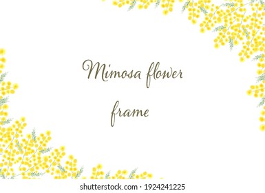 Mimosa motif frame, wallpaper illustration 