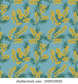 Mimosa. Patrón transparente para la impresión en textiles y papel.