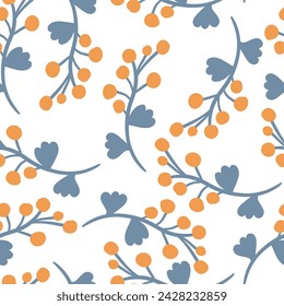 Mimosa Frühling gelbe Blumen flaches Design nahtloses Muster