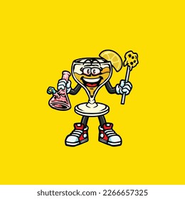 mimosa vector smoking joint hold nug weed cartoon