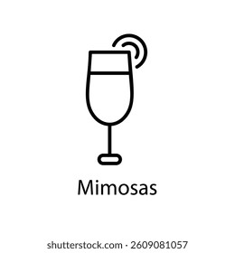 Mimosas vector icon stock illustration
