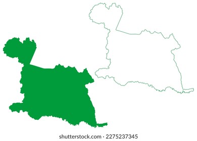 Mimoso do Sul municipality (Espírito Santo state, Municipalities of Brazil, Federative Republic of Brazil) map vector illustration, scribble sketch map