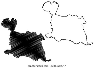 Mimoso do Sul municipality (Espírito Santo state, Municipalities of Brazil, Federative Republic of Brazil) map vector illustration, scribble sketch map