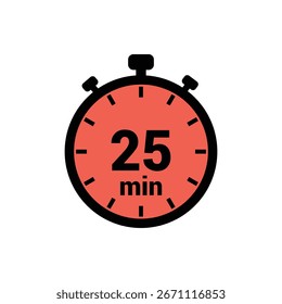 Min 25 Tiempo Icono Vector Diseño Ilustración de Fondo