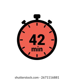 min 42 Tiempo Icono de Vector Ilustración de Diseño de Fondo