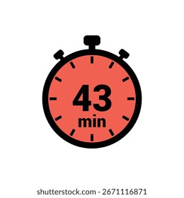min 43 time icon vector design illustration background