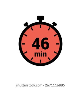 min 46 Tiempo Icono de Vector Ilustración de Diseño de Fondo