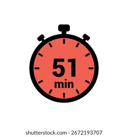 min 51 Tiempo Icono Vector Diseño Ilustración de Fondo