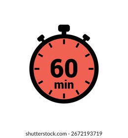 min 60 time icon vector design illustration background