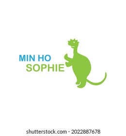 min ho Sophie , baby shower card, invitation greeting birthday card, T-shirt graphics for kids vector illustration