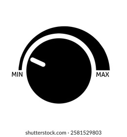 min and max sound settings icon vector on white background. low and high sound icons