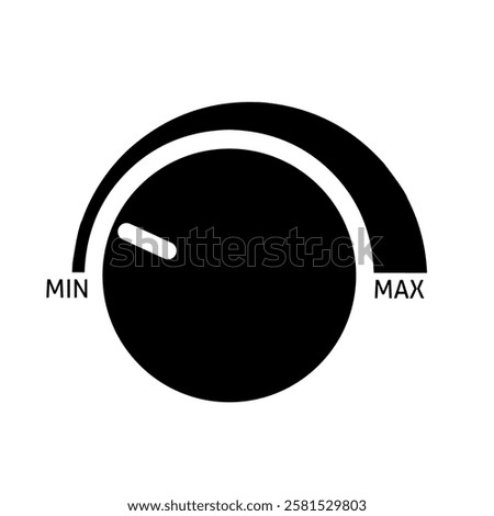 min and max sound settings icon vector on white background. low and high sound icons