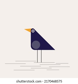 Pájaro Mina diseñado profesionalmente sobre un fondo blanco