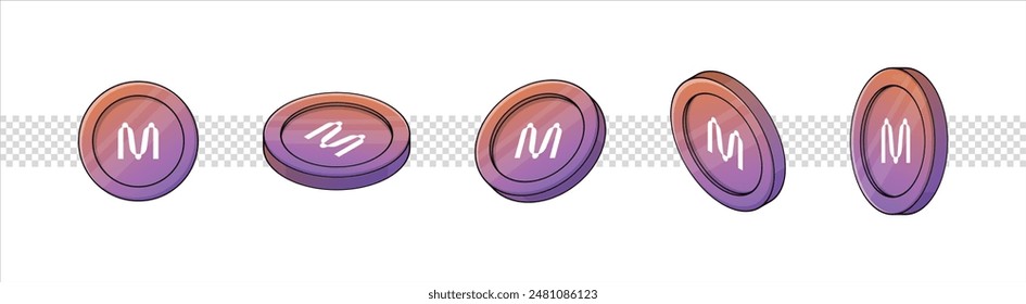 MINA coin cryptocurrency illustration on isolated background