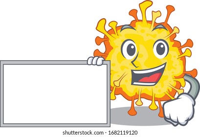 Minacovirus with board cartoon mascot design style