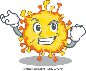 Minacovirus cartoon character style with happy face