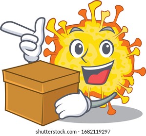 Minacovirus cartoon design style having a box