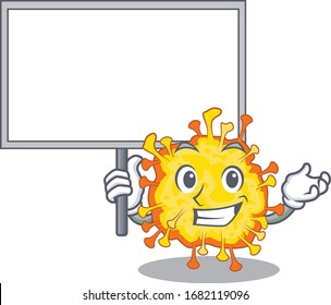 Minacovirus cute cartoon character bring a boardx