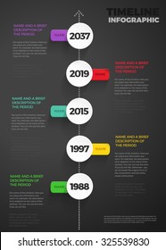 minamalistic dark timeline infographic