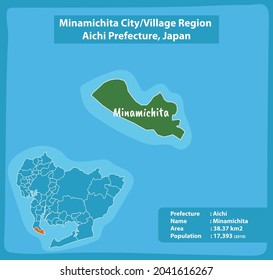 Minamichita City Village Region Aichi Prefecture Map, Japan