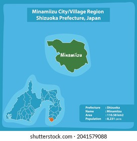 Minamiizu City Village Region Shizuoka Prefecture Map, Japan