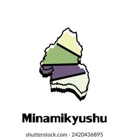 Minamikyushu High detailed illustration map, Japan map, World map country vector illustration template