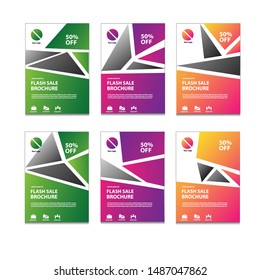 Minamlis Modern Flyer Template. Flash Sale Brochure.  Flash Sale Banner. Modern Cover design. color gradation