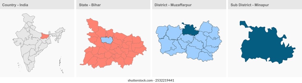 Mapa de Minapur, Distrito de Muzaffarpur, Estado de Bihar, República da Índia, Governo de Bihar, Território indiano, Índia Oriental, política, aldeia, turismo