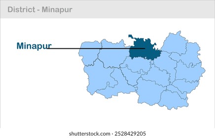 Minapur sub-district map, MuzaffarpurDistrict, Bihar State, Republic of India, Government of Bihar, Indian territory, Eastern India, politics, village, tourism