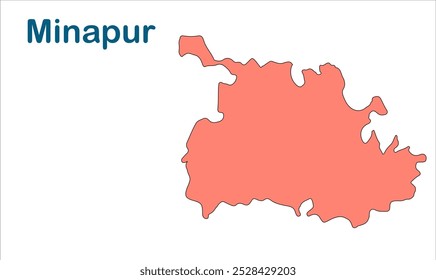 Mapa de subdivisão de Minapur, Distrito de Muzaffarpur, Estado de Bihar, República da Índia, Governo de Bihar, território indiano, Índia oriental, política, aldeia, turismo