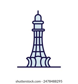 minar e pakistan icon with white background vector stock illustration