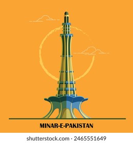 Minar-e-Pakistan. Famous Landmark of Pakistan located in the city of Lahore, Pakistan. 