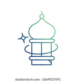 Minarett-Symbol mit weißem Hintergrund, Vektorgrafik