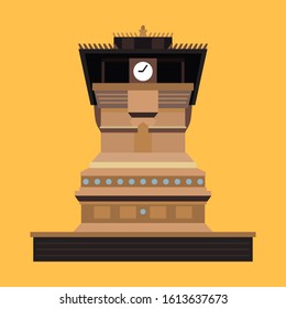 Minaret Of Kudus Flat Design Style