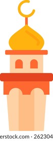 Diseño de icono de Vector de línea de minarete