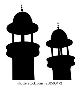 Minaret Silhouette, isolated 