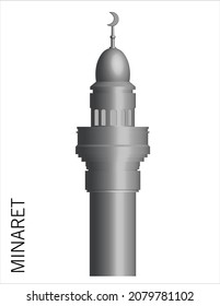 Minarett. Vektorgrafik. Bauturm. Moslemische Moschee.