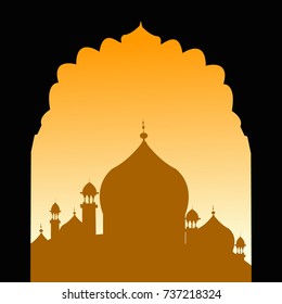 Minaret vector illustration. Silhouette.
