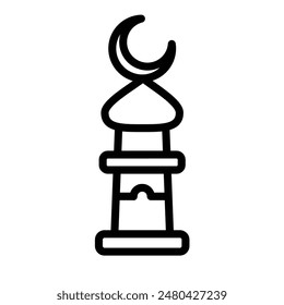 minaret Vector Line Icon Design