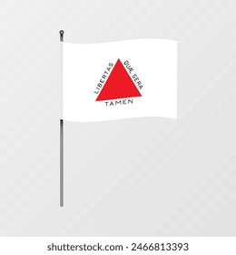 Minas Gerais flag on flagpole. Vector illustration.