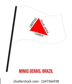 Minas Gerais Flag Waving Vector Illustration on White Background. States Flag of Brazil.