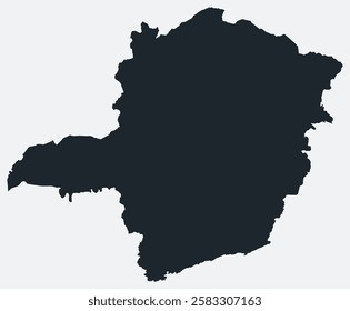 Minas Gerais map. Just a simple border map. Shape of the state. Flat blank Minas Gerais outline. Vector boundary illustration.