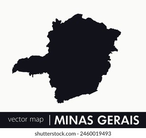 Minas Gerais state map. Federative unit of Brazil. Vector map for any needs.	