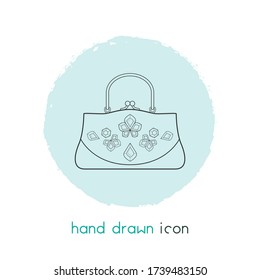 Minaudiere bag icon line element. Vector illustration of minaudiere bag icon line isolated on clean background for your web mobile app logo design.