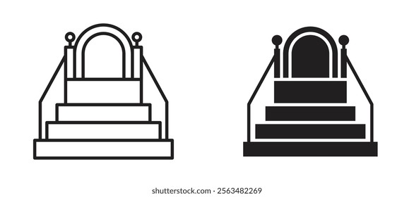 Minbar icons in outline and fill. vector illustration for ui.