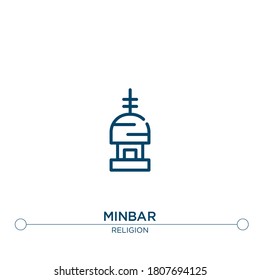 minbar outline vector icon. simple element illustration. minbar outline icon from editable religion concept. can be used for web and mobile
